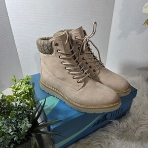 Cliffs by WHITE MOUNTAIN Beige Lace-Up Boots